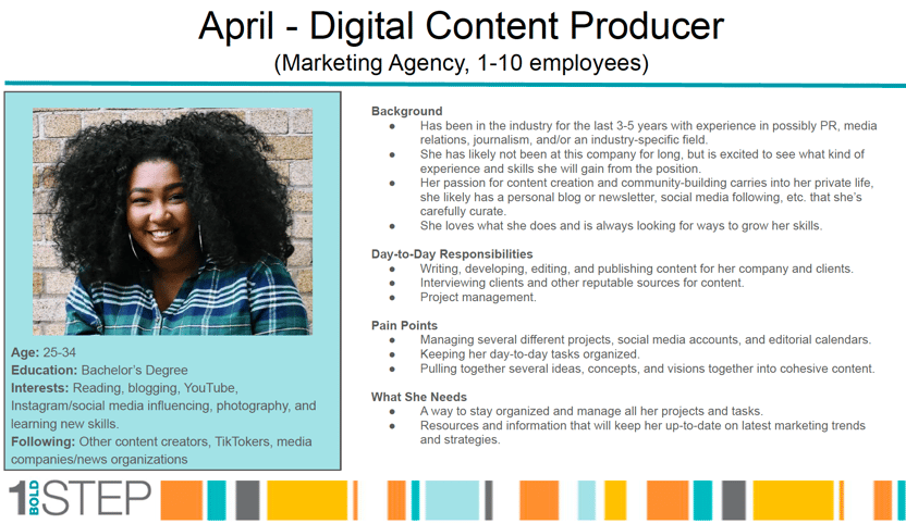 April's Digital Content Producer Buyer Persona